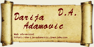 Darija Adamović vizit kartica